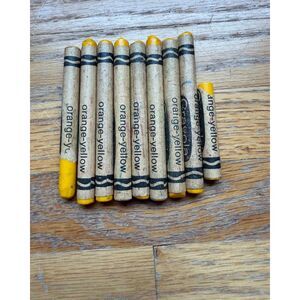 Crayola Crayons Discontinued Retired Vintage Orange-Yellow Set of 9 Binney Smith